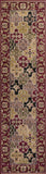 8' Red Orange And Black Quatrefoil Runner Rug