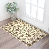 3' X 5' Ivory And Green Floral Vines Area Rug