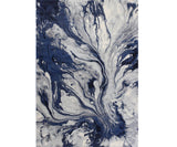 3' X 5' Blue Gray And Ivory Abstract Area Rug