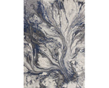 3' X 5' Blue And Gray Abstract Area Rug