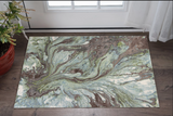 3' X 5' Green And Brown Abstract Area Rug