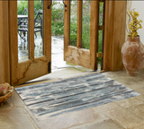 3' X 5' Teal Blue And White Abstract Area Rug