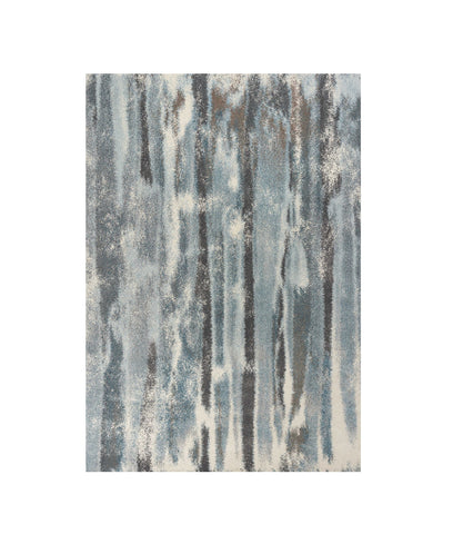 3' X 5' Teal Blue And White Abstract Area Rug