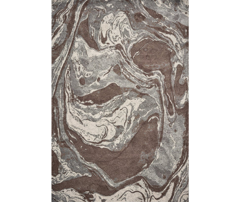 3' X 5' Brown And Ivory Abstract Area Rug