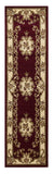8' Red and Ivory Floral Border Runner Rug