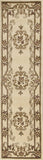 8' Beige And Brown Floral Medallion Runner Rug