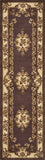 8' Plum And Ivory Floral Medallion Runner Rug