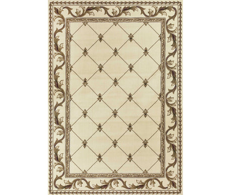 3' X 5' Ivory And Beige Floral Vines Area Rug