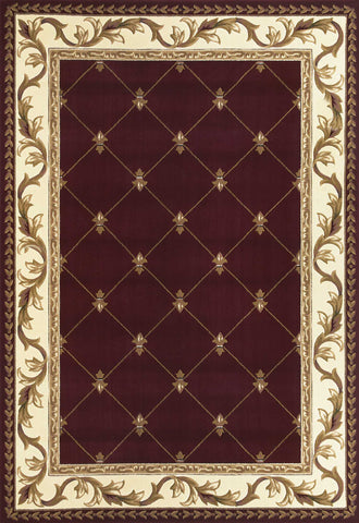3' X 5' Red And Ivory Floral Vines Area Rug
