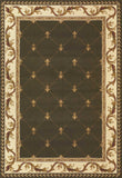3' X 5' Dark Green And Ivory Floral Medallion Area Rug