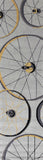 7' Gray Black And Yellow Abstract Geometric Hand Tufted Runner Rug