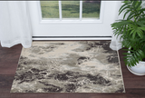3' X 5' Silver And Black Abstract Area Rug