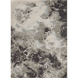 3' X 5' Silver And Black Abstract Area Rug