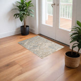 3' X 5' Sand Gray And Beige Abstract Area Rug