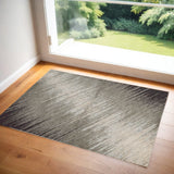 3' X 5' Silver And Gray Abstract Area Rug