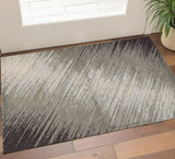 3' X 5' Silver And Gray Abstract Area Rug