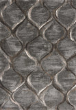 3' X 5' Charcoal And Light Gray Ogee Area Rug