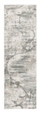 7' Ivory Abstract Runner Rug