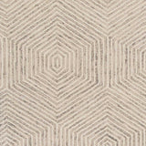 3' X 5' Sand And Beige Wool Geometric Hand Tufted Area Rug