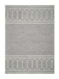 3' X 5' Gray And Ivory Wool Geometric Hand Tufted Area Rug