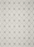3' X 5' Ivory And Gray Wool Ogee Hand Tufted Area Rug