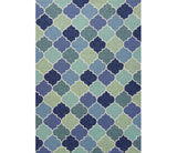 3' X 5' Blue Purple And Aqua Quatrefoil Hand Tufted Area Rug