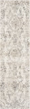 7' Gray And Tan Floral Distressed Runner Rug