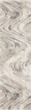 7' Gray And Tan Abstract Runner Rug