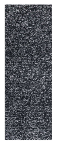 8' Black And White Hand Woven Runner Rug