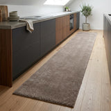 8' Beige Plain Runner Rug