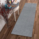 8' Gray Shag Hand Woven Runner Rug