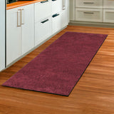 8' Red Shag Hand Woven Runner Rug