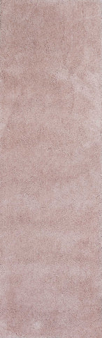 8' Pink Shag Hand Woven Runner Rug