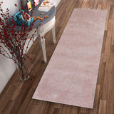 8' Pink Shag Hand Woven Runner Rug