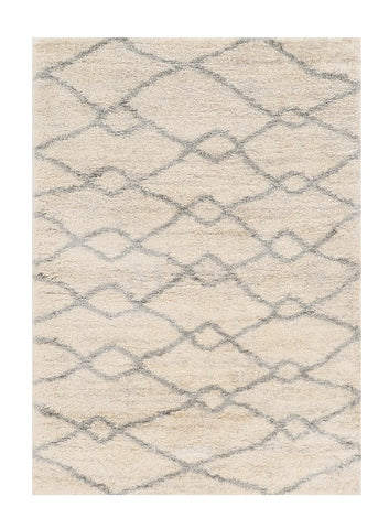 4' X 6' Ivory And Gray Chain Distressed Area Rug