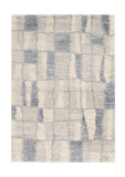 4' X 6' Ivory And Blue Abstract Geometric Distressed Area Rug