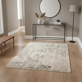 4' X 6' Gray And Ivory Diamond Area Rug
