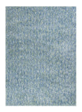 3' X 5' Blue And White Shag Hand Woven Area Rug