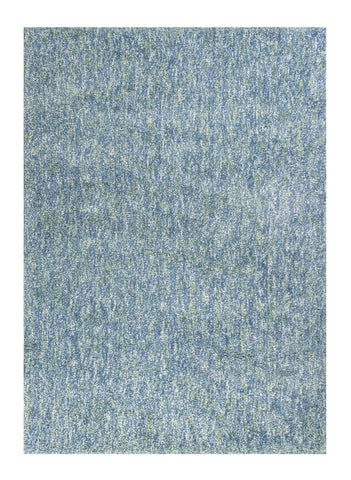 3' X 5' Blue And White Shag Hand Woven Area Rug