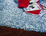 3' X 5' Indigo And Ivory Abstract Hand Woven Area Rug
