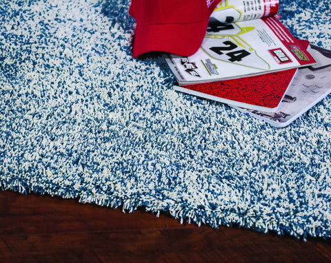 3' X 5' Indigo And Ivory Abstract Hand Woven Area Rug
