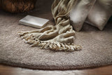 3' X 5' Beige Shag Hand Woven Area Rug