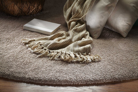 3' X 5' Beige Shag Hand Woven Area Rug