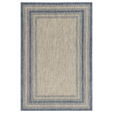 5' X 8'  Grey Or  Denim Bordered Uv Treated Area Rug