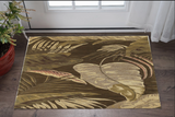 3' X 4' Brown And Beige Wool Botanical Leaves Hand Tufted Area Rug