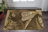3' X 4' Brown And Beige Wool Botanical Leaves Hand Tufted Area Rug