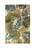 3' X 4' Ivory Green And Blue Wool Botanical Leaves Hand Tufted Area Rug