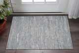 3' X 5' Blue And Beige Abstract Hand Tufted Area Rug