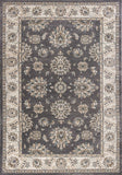 5' X 8' Gray And Ivory Floral Medallion Area Rug