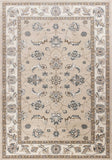 5' X 8' Beige And Ivory Floral Medallion Area Rug
